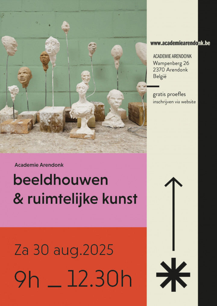 Academie Arendonk Deeltijds Kunstonderwijs DKO Beeldende en Audiovisuele Kunsten BAK vak Beeldhouwen en Ruimtelijke kunst gratis proefles zaterdag 30 augustus 2025