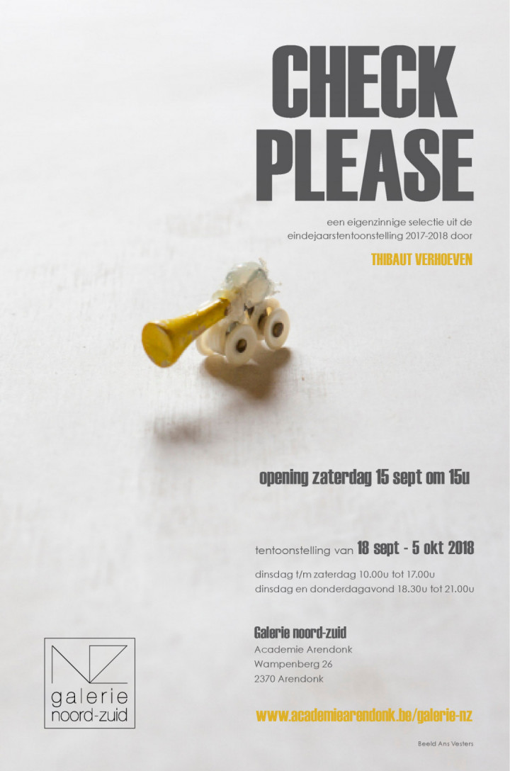 Galerie NZ dependance Academie Arendonk Deeltijds Kunstonderwijs DKO Beeldende en Audiovisuele Kunsten BAK expo Check please 18 september 5 oktober 2018